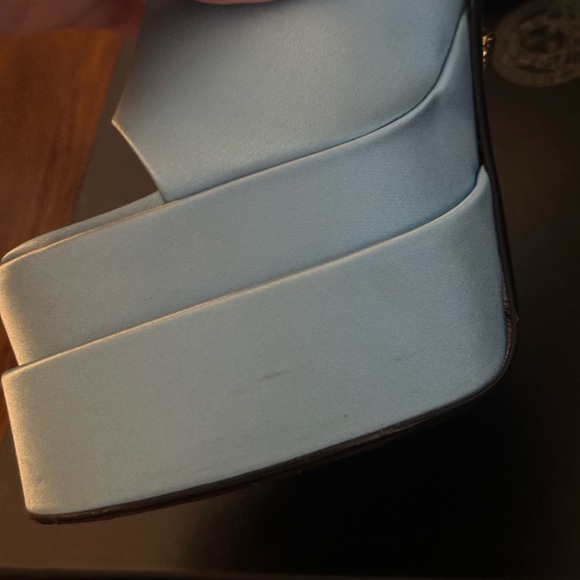 Used Once Versace Blue Medusa Aevitas Platform Heeled Sandals Size 37 - Picture 12 of 16